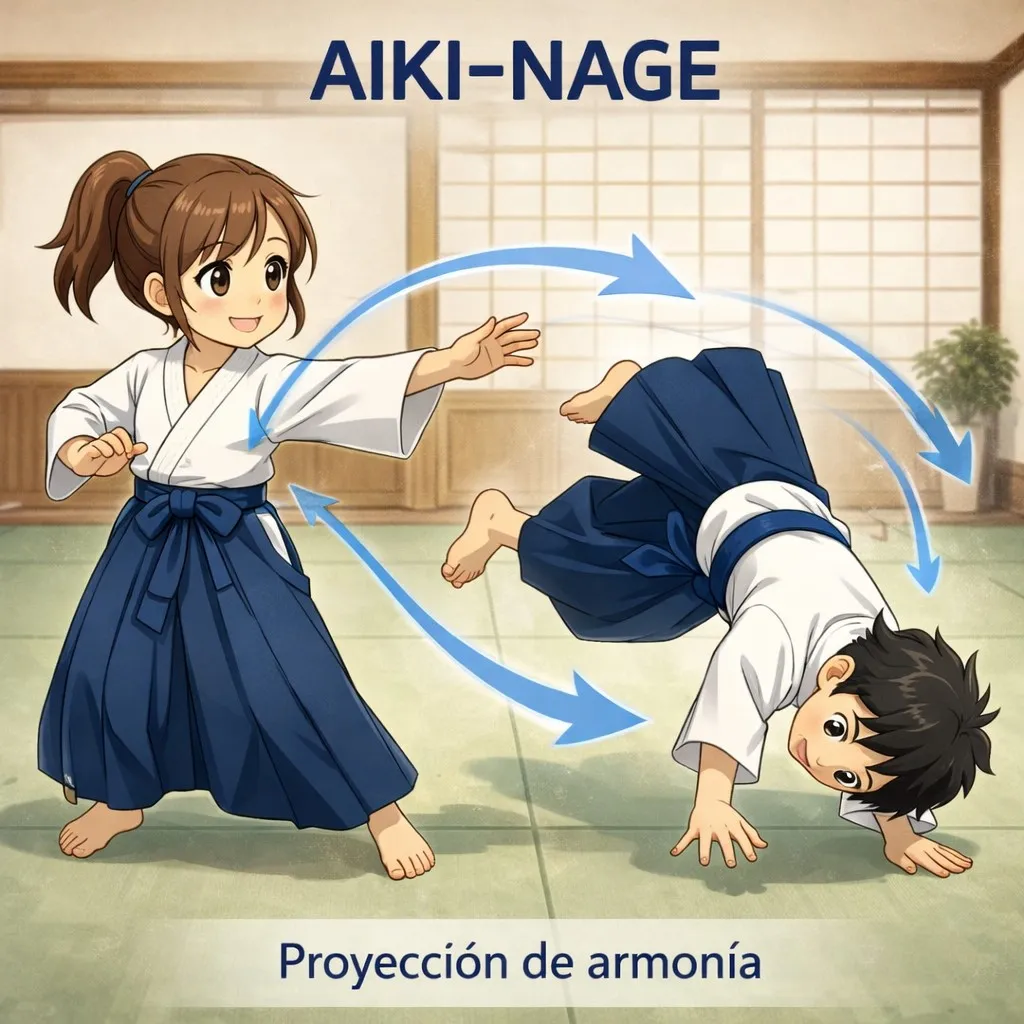 Ilustración de Aiki nage