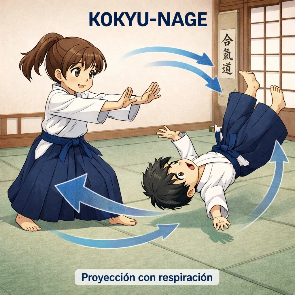 Ilustración de Kokyu nage
